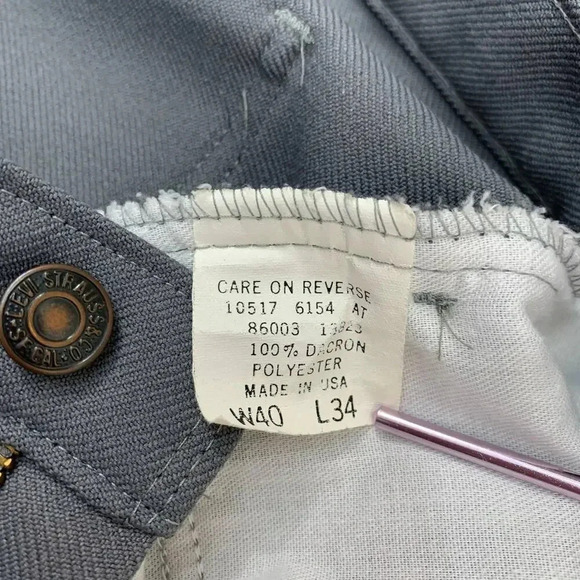 Levi's Vintage 90s Straight Leg Trouser Dress Pants Men Size 40X34 Heather Gray - Picture 13 of 14